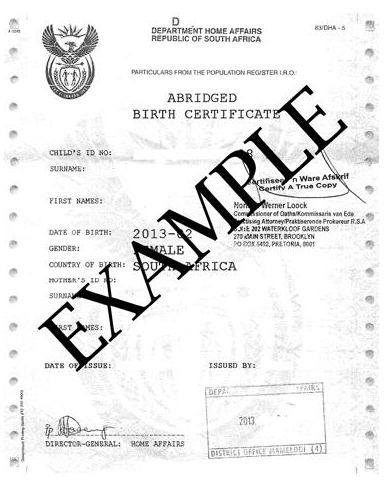 birth certificate